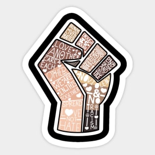 Skin Tone BLM Word Fist Sticker